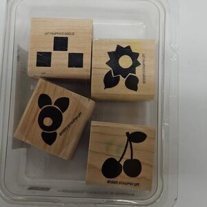 Cherries, Checks & Posies rubber stamp set